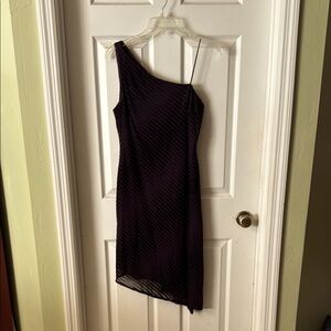 Asymmetrical Purple and Black Dress